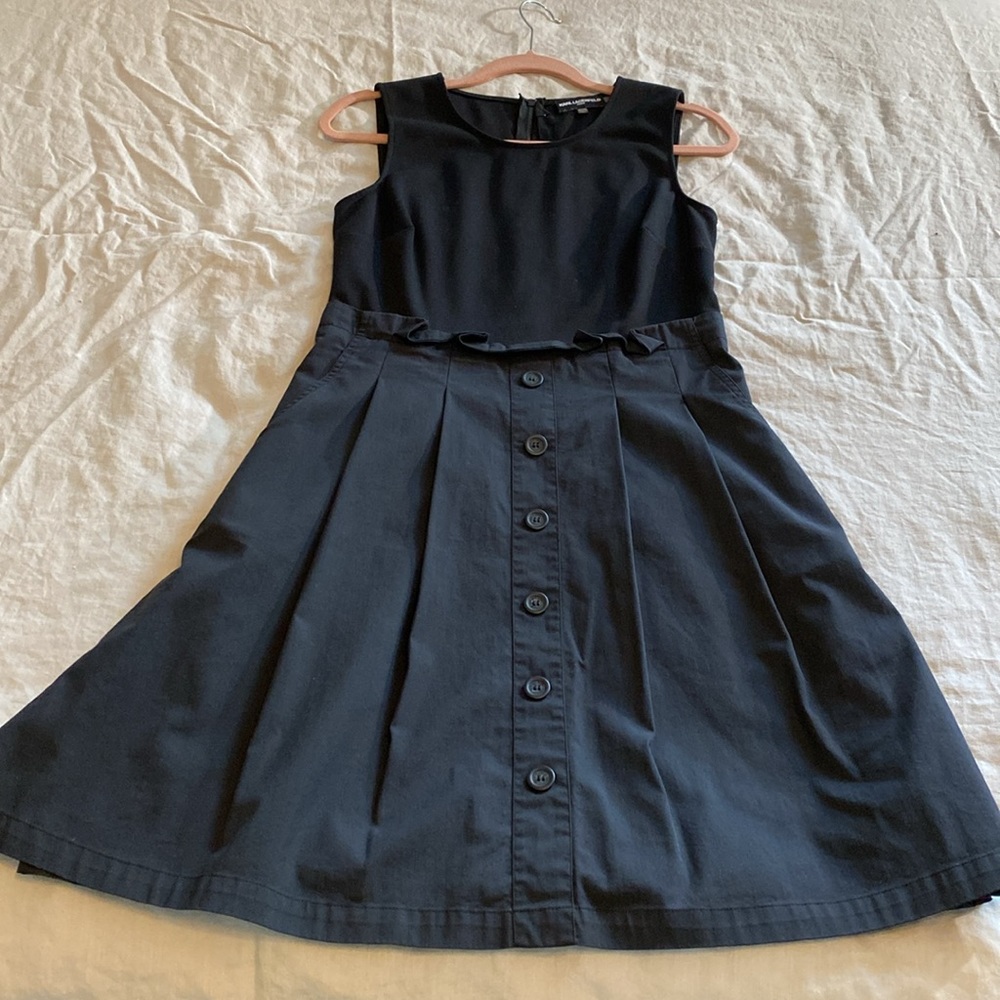 Karl Lagerfeld casual black dress Sz.8 - Picture 2 of 11